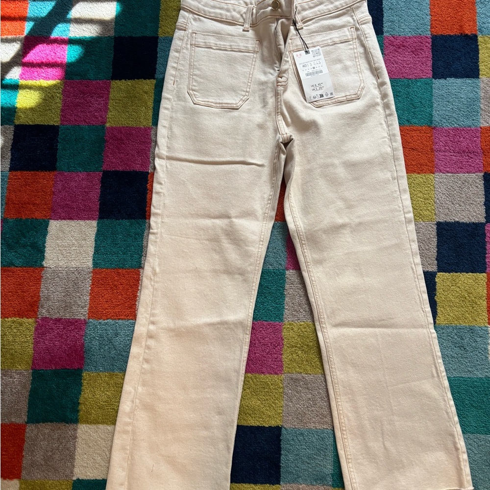Zara Cream Flare Jeans